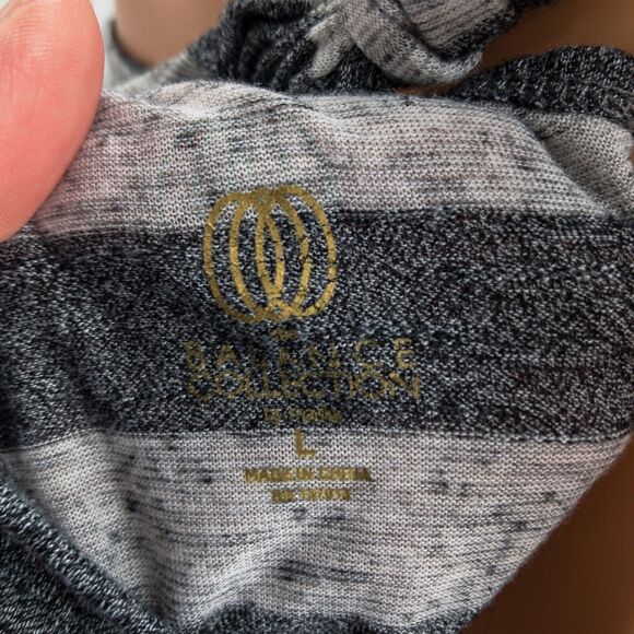 The Balance Collection Racer Back Tank Top Active Shirt Sz L Grey Gray Stripes - Picture 9 of 10